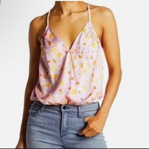 Ro & De Faux Wrap Cami Floral Bodysuit